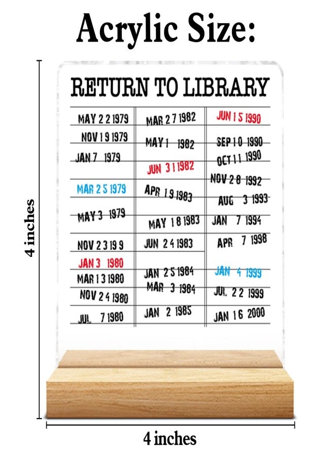 YGBF Book Lovers Gifts for Women Men, Gift for Bookish Readers Librarian Teacher, Return to Library Vintage Library Card Clear Acrylic Desk Decorative Sign Desk Decor - Image 2